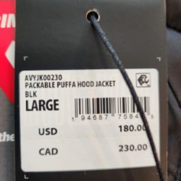 RVCA Packable Hooded Puffa Jacket Black NWT SZ LG - Picture 7 of 8